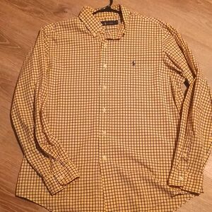 Ralph Lauren Mens Plaid Twill Casual Dress Shirt Size Large